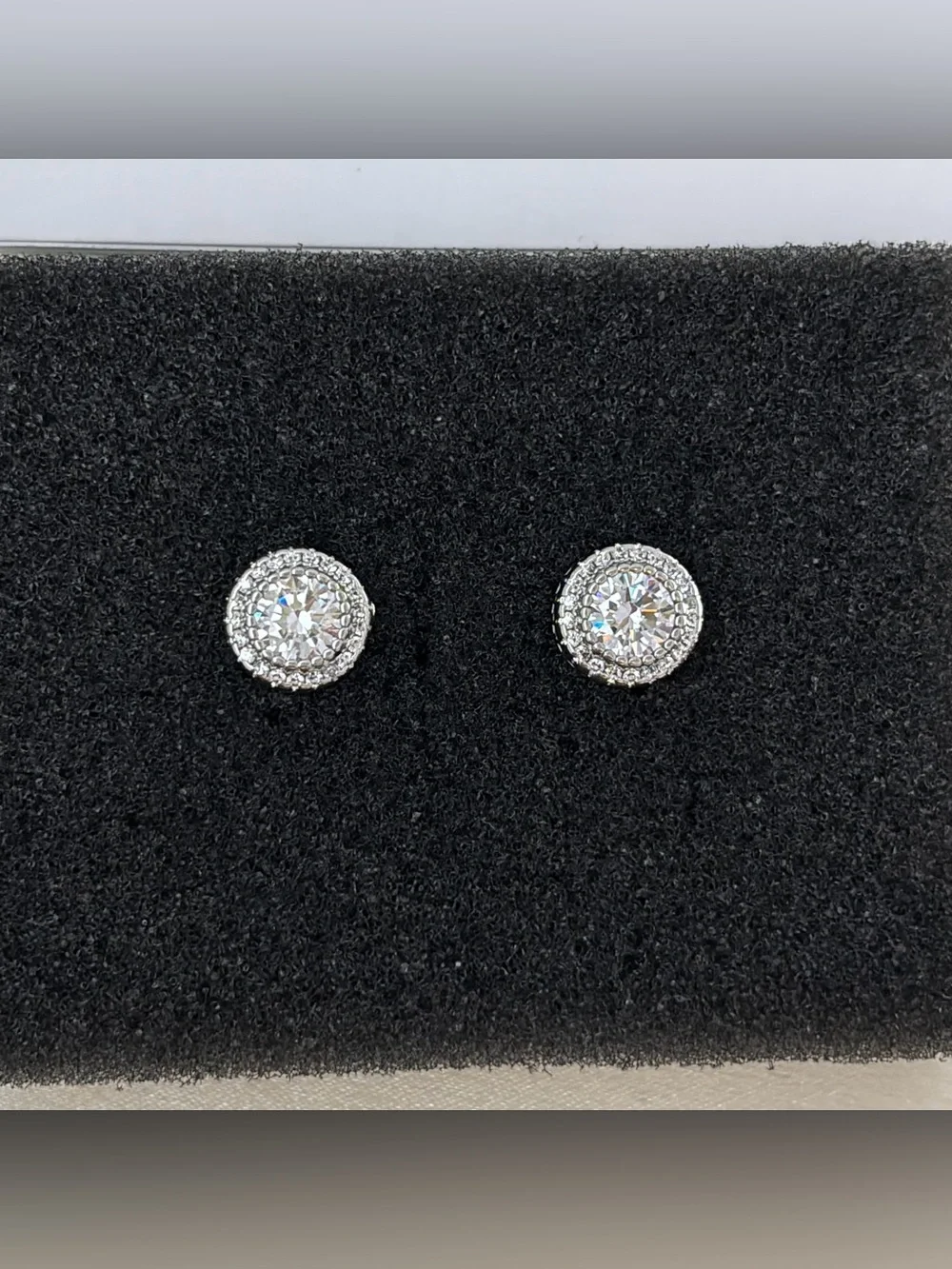 10mm CZ Stud Earrings for Men Women Streetwear Hip Hop Punk Unisex Earrings